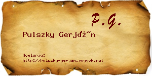 Pulszky Gerjén névjegykártya